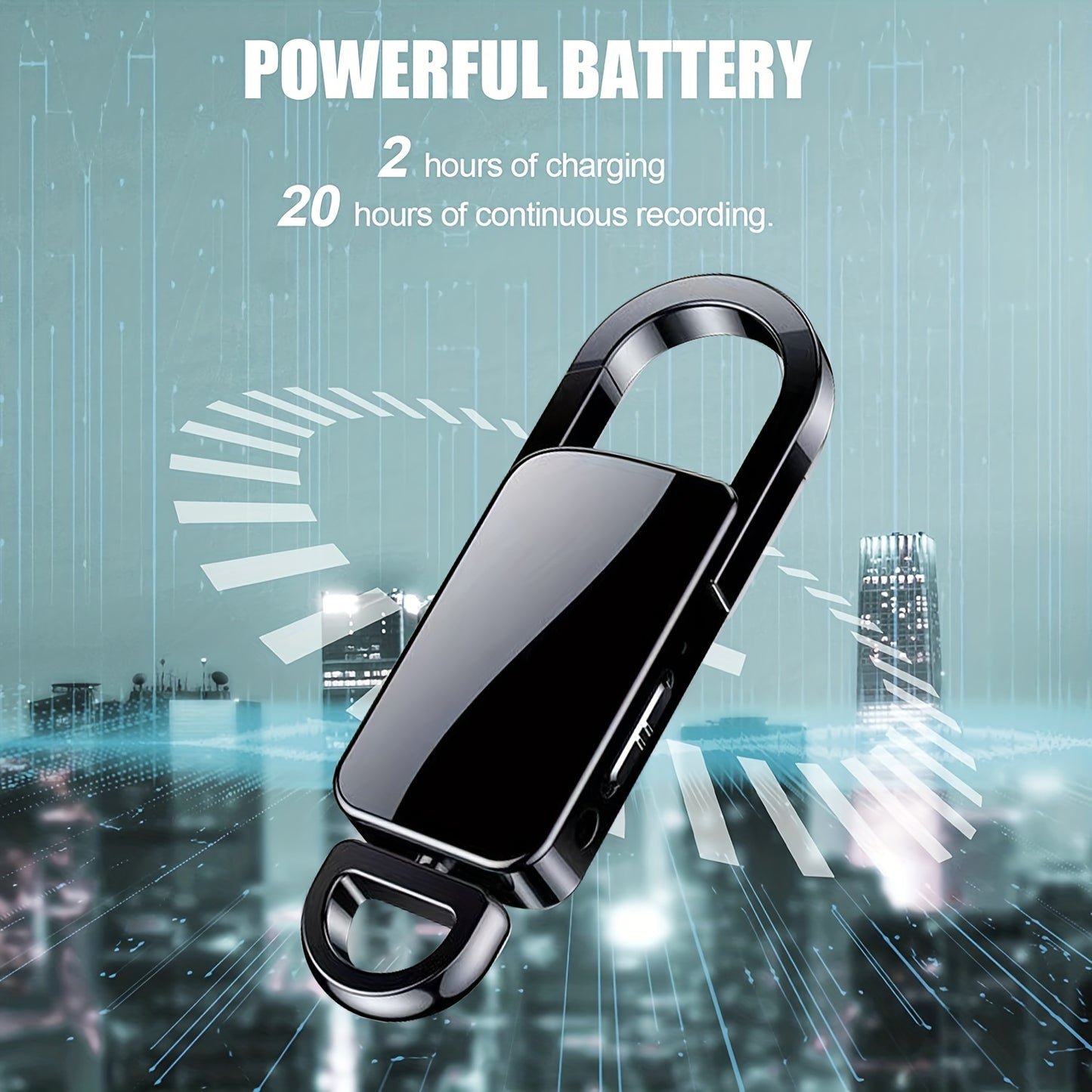 32GB Keychain Voice Recorder - High-Capacity, Discreet, Crystal-Clear Audio for Lectures, Meetings, Interviews | Ideal Gift for Students, Professionals, and Loved Ones