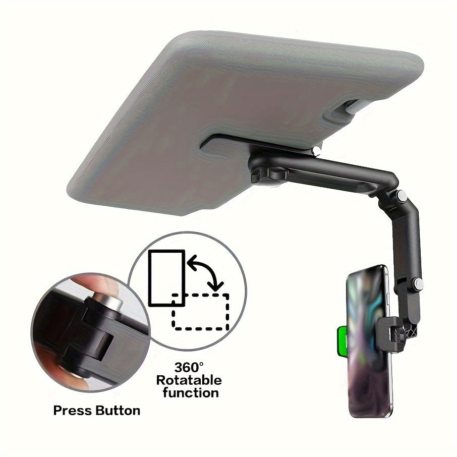 Universal 1080° Rotating Sun Visor Cellphone Car Holder – Multi-Functional Mobile Phone Mount, Fits iPhone 7, 7 Inch Support, Adjustable Viewing Angle