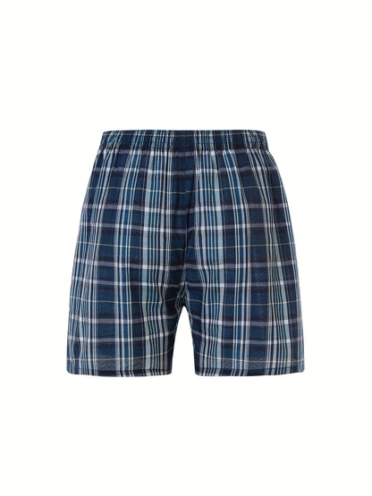 10 Pcs JupiterSecret Men's Loose Fit Cotton Blend Boxer Shorts - Elastic Waistband, Button Fly, Striped Pattern, Non-Stretch Fabric - Casual Wear for Everyday Comfort - Random Style