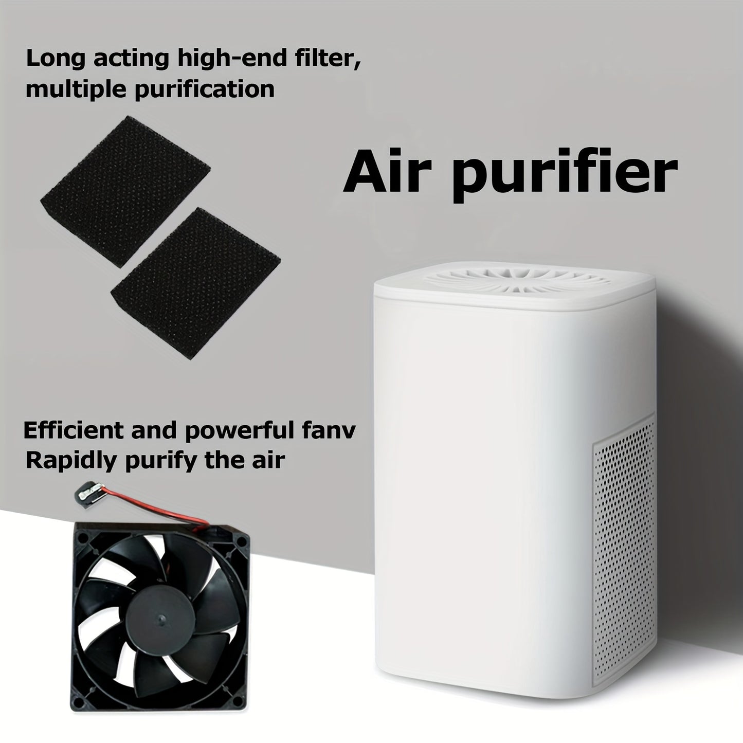 2024 New Compact AirGenie Mini Air Purifier – USB Powered, Formaldehyde Remover, Anion Generator – Whisper Quiet, Compact Design for Home and Office Desktop – Sleep Better, Breathe Easier