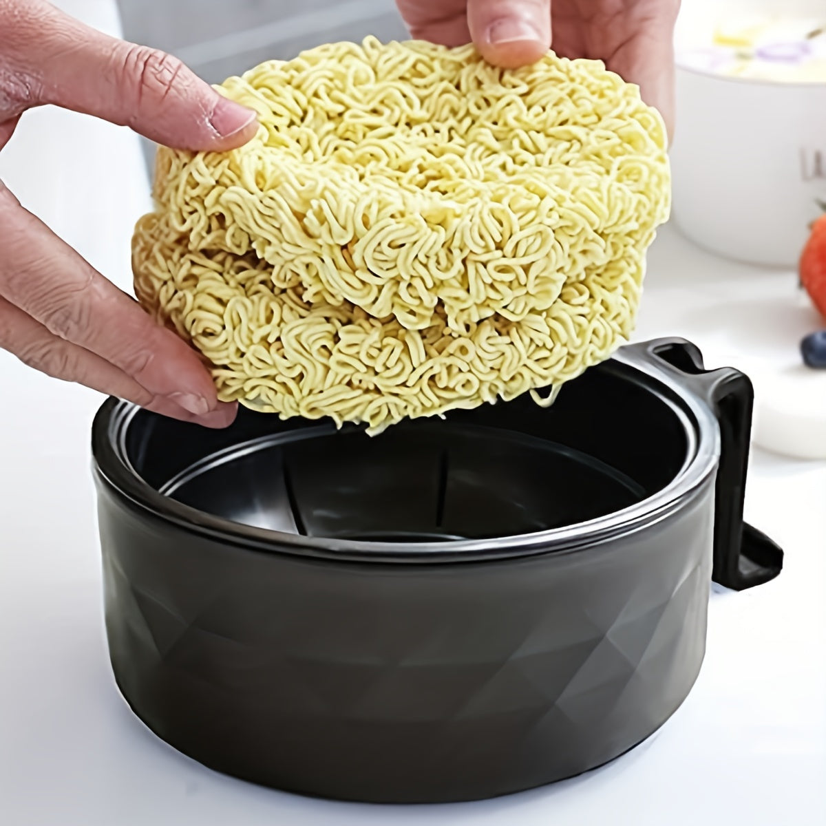 Ramen Bowl Set with Chopsticks – Microwave Safe Instant Noodles Cooker, Dishwasher Safe, College Dorm Essentials, Student Bento Box