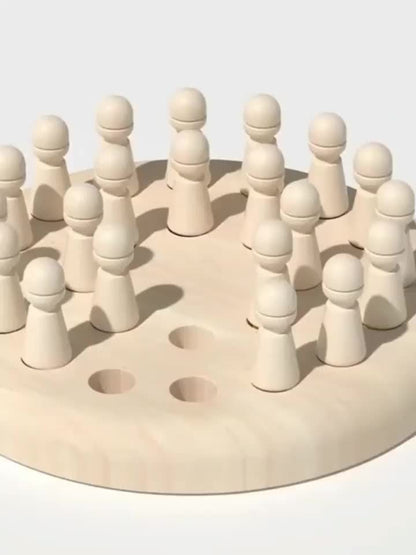 Wooden Memory Match Stick Chess - Portable Brain Teaser Puzzle Game for Kids and Adults, Ages 3-6, Enhances Cognitive Skills, Ideal for Travel and Gifting