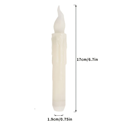 12-Pack Floating Candles – Harry Wand-Inspired Remote-Controlled LED Lights, Plastic Taper Candles for Proposals, Birthdays, Party Ceiling Decor, and Halloween-Themed Ambiance