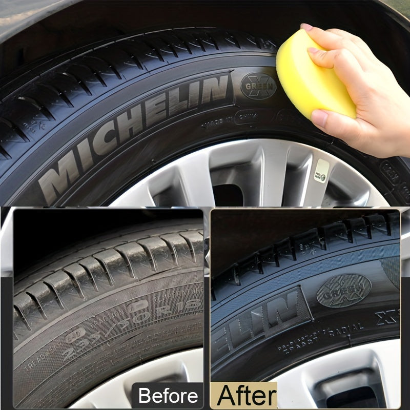 Black Shine Tire Wax - Durable, Long-Lasting Protection and Restoration Wax for Car, Bike, and Motorcycle Tires - Prevents Cracking, Whitening and Covers Scratches