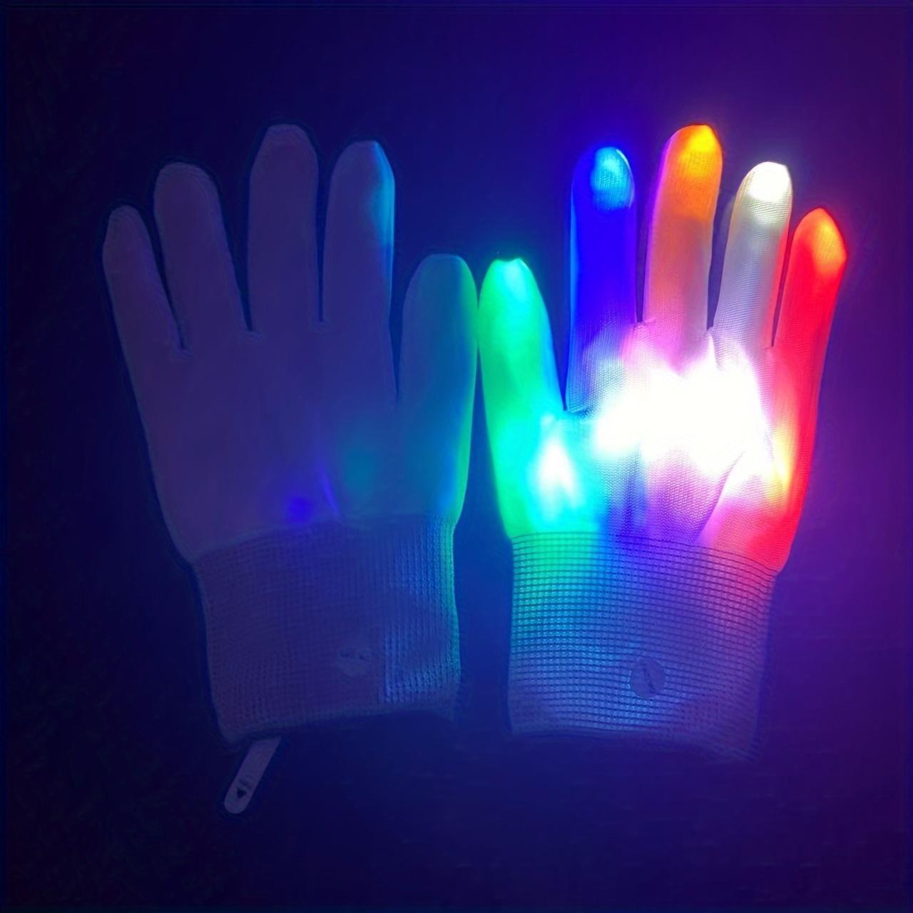 LED Light-Up Gloves – 5 Color Modes for Youngsters, Teens & Adults, Perfect for Halloween & Christmas Parties