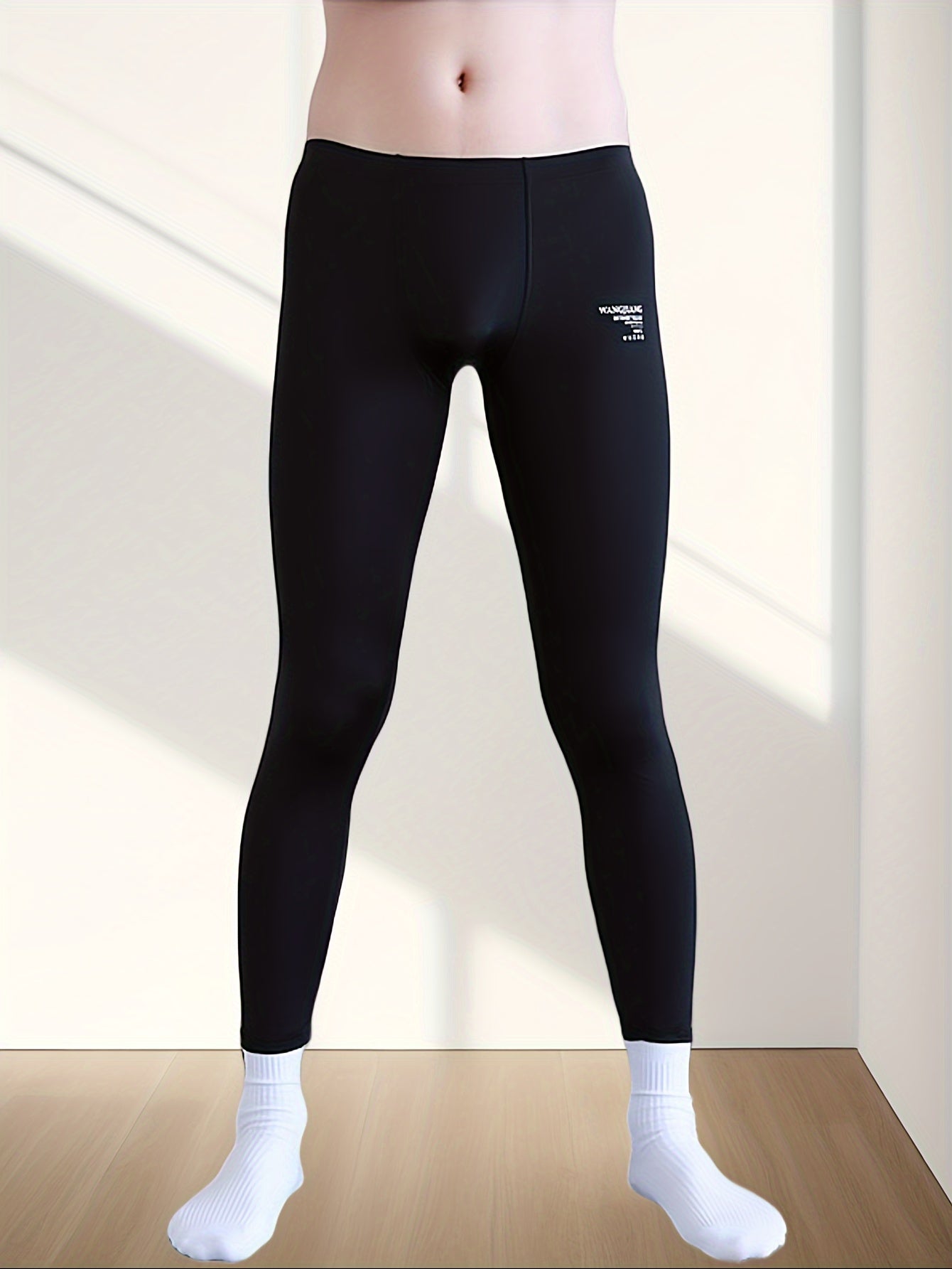 Summer Solid Long Leggings for Men – Slim Fit, Stretchy, Sweat-Absorbing, Comfortable Yoga and Home Pants