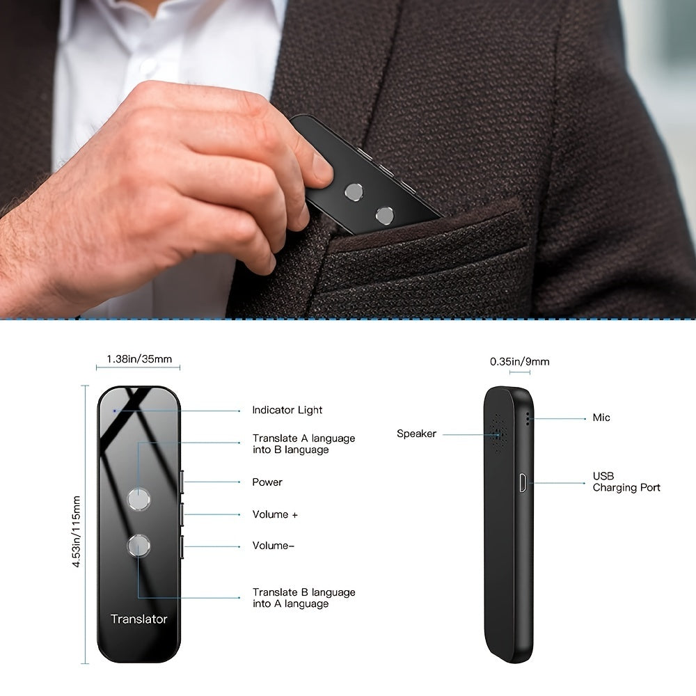 Travel Companion Instant Voice Translator – Supports 137 Languages, App Connectivity for Accurate, Real-Time Translations – Ideal for Business and Learning