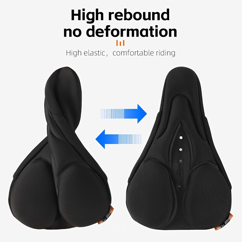 WEST BIKING High Elastic Breathable Bicycle Saddle Cover - Silicone and Sponge with Rainproof Layer - Streamlined Bike Seat Cushion Protector for Cycling Comfort