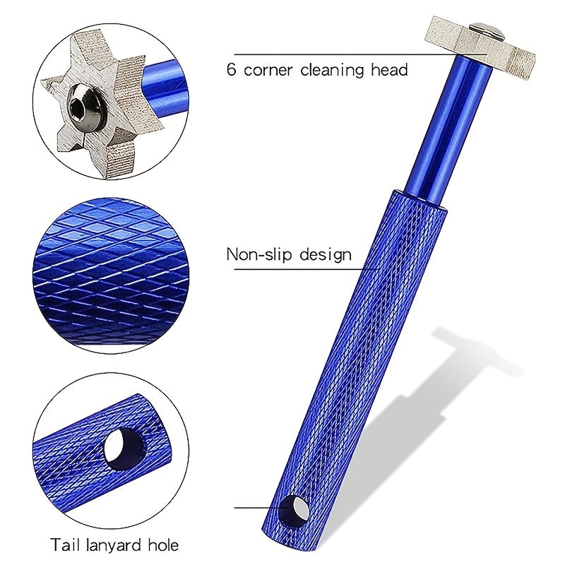 Premium Golf Club Groove Sharpener and Cleaner Set - Enhance Your Game with 6 Interchangeable Heads and Protective Pouch for Perfectly Sharpened and Cleaned Grooves
