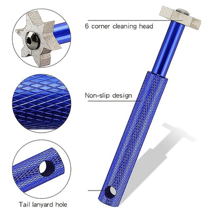 Premium Golf Club Groove Sharpener and Cleaner Set - Enhance Your Game with 6 Interchangeable Heads and Protective Pouch for Perfectly Sharpened and Cleaned Grooves