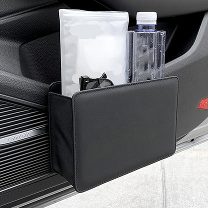 Foldable Car Trash Can and Storage Organizer – Faux Leather, Door-Mounted or Seat Back Design – Vehicle Interior Accessory