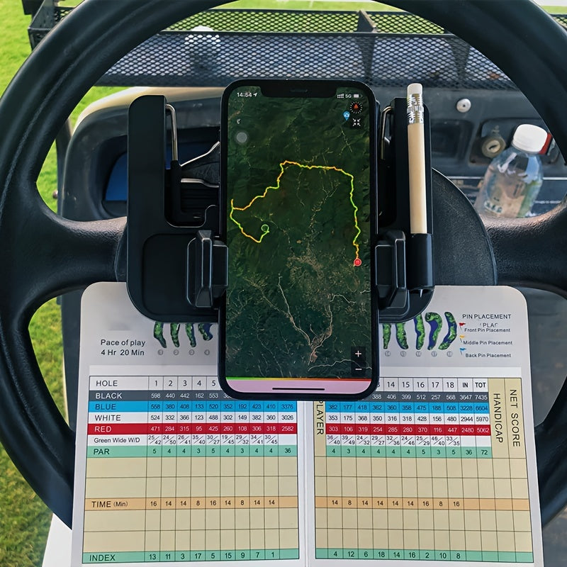 Golf Cart Mobile Phone Holder - Steering Wheel GPS Bracket, Club Car Accessories, Perfect Birthday, Christmas and New Year Gift for Car Lovers and Friends
