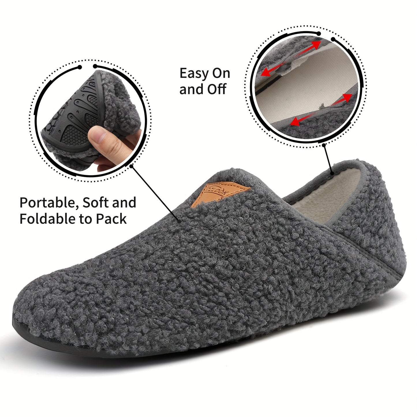 Women's & Men's Soft Lightweight Indoor/Outdoor Slippers – Non-Slip Rubber Sole Sandals for Home, Travel, Hotel