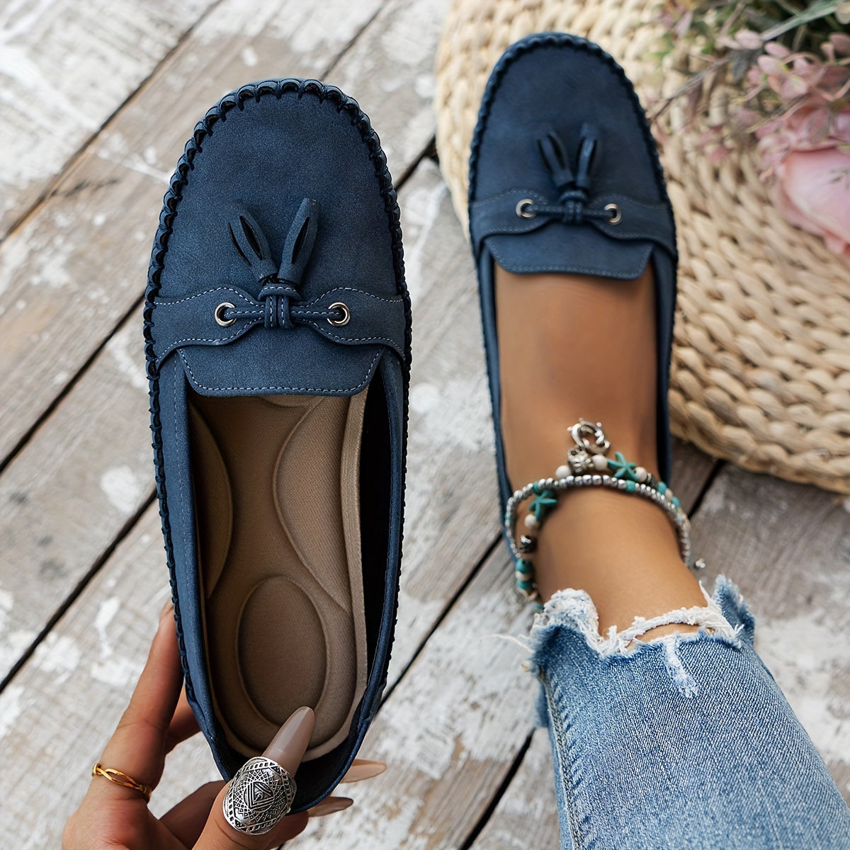 Large Size Wheat Ear Decoration Light - Comfortable & Soft Women's Flat Loafers