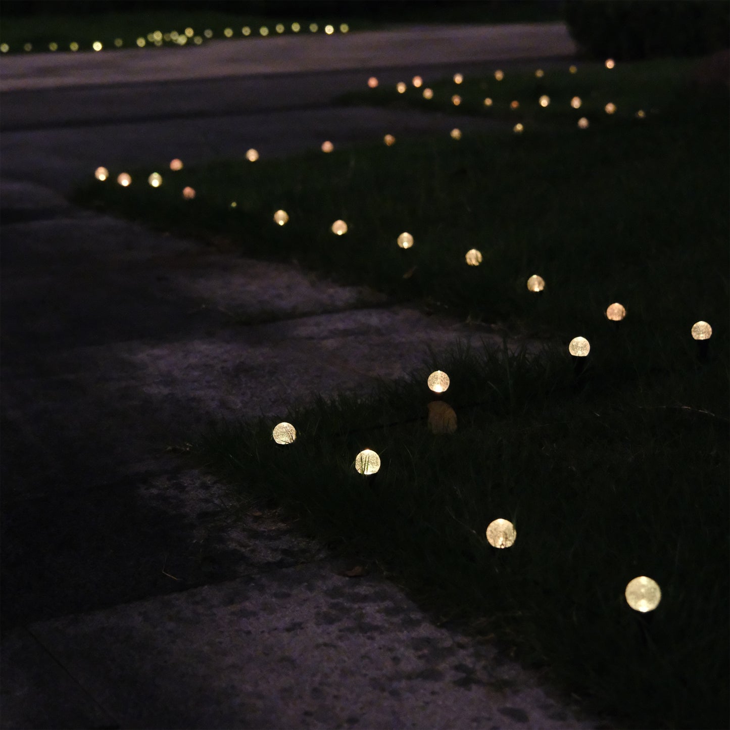 Solar Garden Path Lights - 15 LED Crystal Globe Stake Lights with Touch Control, Solar Powered, 600mAh Battery - Perfect for Garden, Camping, Independence Day, Christmas, Weddings, Parties