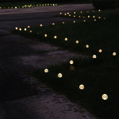 Solar Garden Path Lights - 15 LED Crystal Globe Stake Lights with Touch Control, Solar Powered, 600mAh Battery - Perfect for Garden, Camping, Independence Day, Christmas, Weddings, Parties