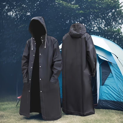 Waterproof Outdoor Explorer Raincoat – Thickened, Hooded, Breathable for Men and Women – Ideal for Cycling, Hiking, Fishing, and Mountaineering with Adjustable Cuffs and Hem