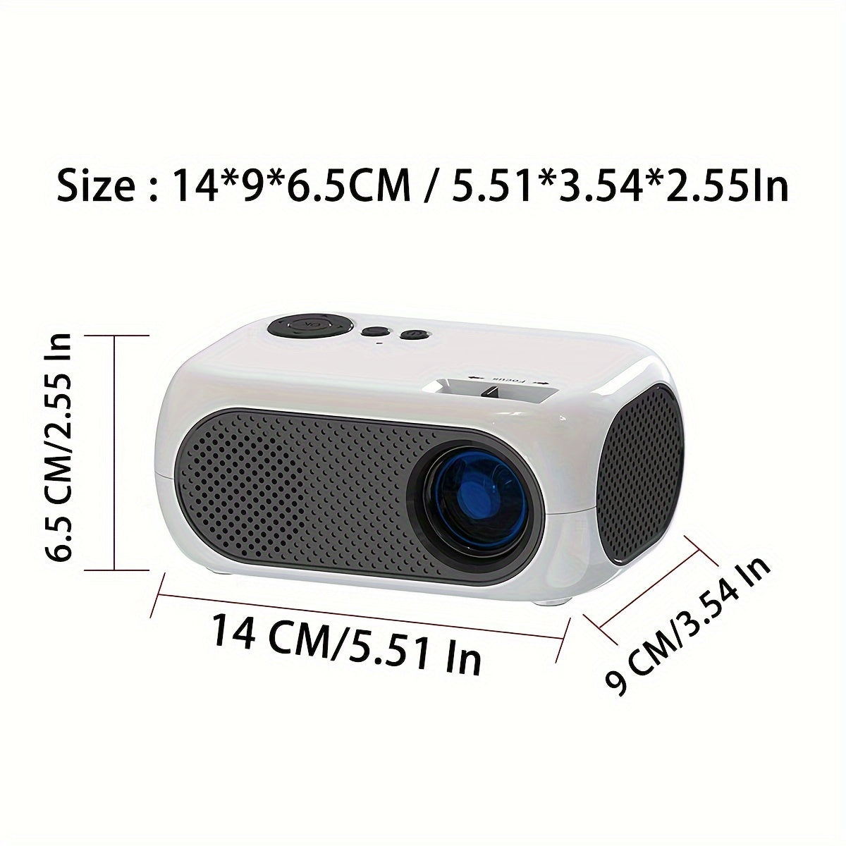 Portable HD 720P G300P Mini Projector – For Phone, Video, Home Theater – Compatible with iOS/Android/USB/Laptop/PC/TV Stick/DVD/Game