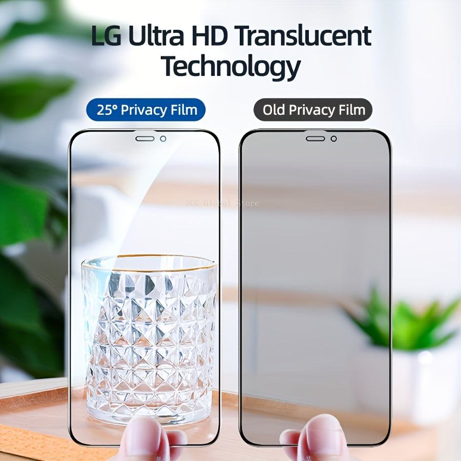 9D Tempered Glass Privacy Screen Protector for iPhone - Anti-Peep, Full Cover Glossy Screen Guard, Compatible with iPhone 7/8 Plus/X/XR/XS Max/11/12/14/15/16 Pro Max