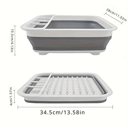 Space-Saving Collapsible Dish Rack - Portable Kitchen Organizer for Dishes, Utensils and Cutlery - Ideal for RVs, Campers and Travel Trailers