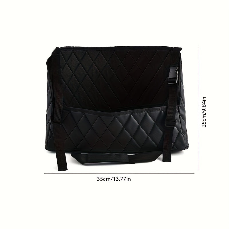 Large Capacity Car Seat Back Organizer – Durable Faux Leather Storage Net Bag for Vehicle Interior Accessories
