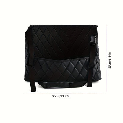Large Capacity Car Seat Back Organizer – Durable Faux Leather Storage Net Bag for Vehicle Interior Accessories