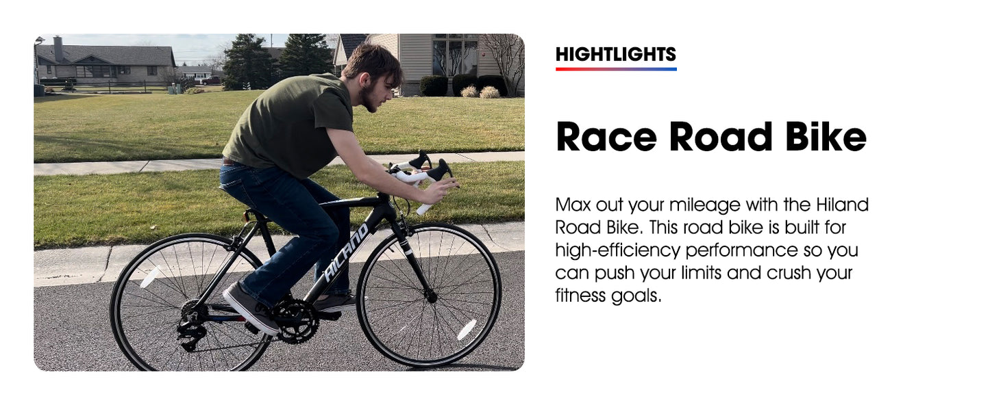 Hiland 700C Road Bike — 14-Speed Lightweight Aluminum Racing & Commuter Bike for Men & Women