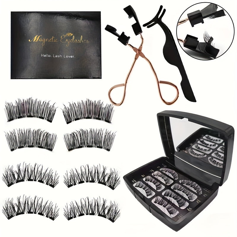 Magnetic Eyelashes – 7x Adhesion Force, Stable Quantum Magnetic Set, 3D False Eyelashes for Natural, Voluminous Look, No Fragrance