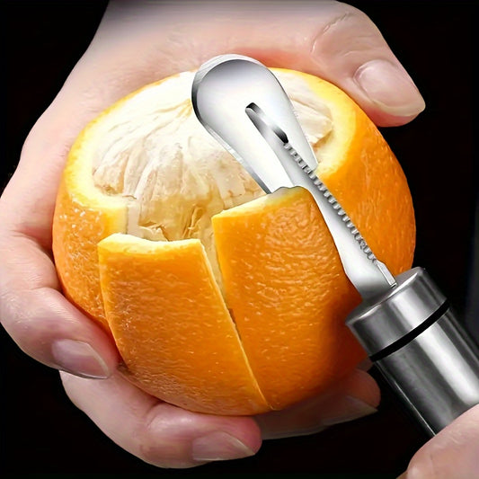 Stainless Steel Orange Peeler with Handle - Citrus Cutter for Oranges, Lemons and Limes, Ideal for Kitchen and Restaurant Use
