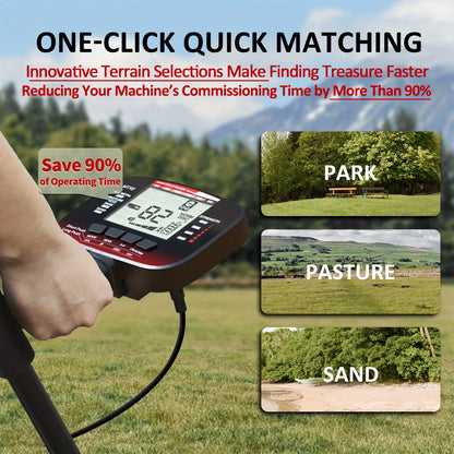 Professional Golden Metal Detector - Waterproof, 6 Modes, High Accuracy | Pinpoint & Terrain Modes, One-Click Quick Matching | Easy to Operate, Lightweight for Adults | Test, Measure and Inspect Instrument