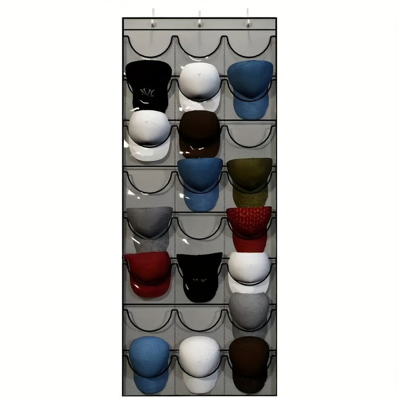 Wall-Mounted Hat Storage Bag – Hanging Multi-Pocket Organizer for Back Door & Household Use