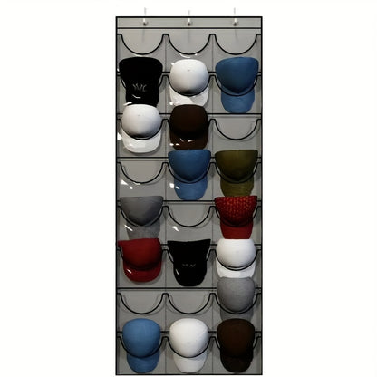 Wall-Mounted Hat Storage Bag – Hanging Multi-Pocket Organizer for Back Door & Household Use