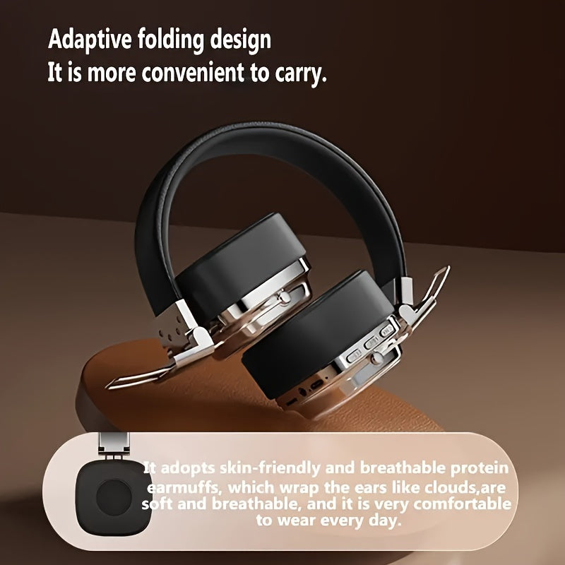 Long-Lasting 128 Hrs Standby Wireless Headphones - High-Fidelity Sound, ENC Noise-Cancelling Mic, Multi-Device Connection - Ideal for Work & Leisure