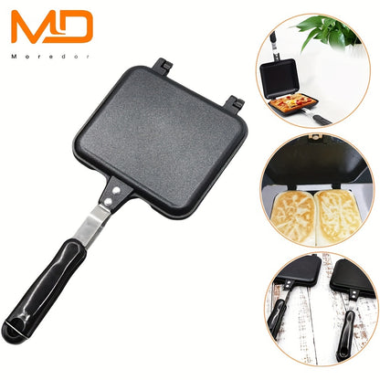Deluxe Double-Sided Non-Stick Sandwich Maker - Grilled Sandwiches, Toast, Omelettes for Breakfast & Camping - Portable and Easy to Clean