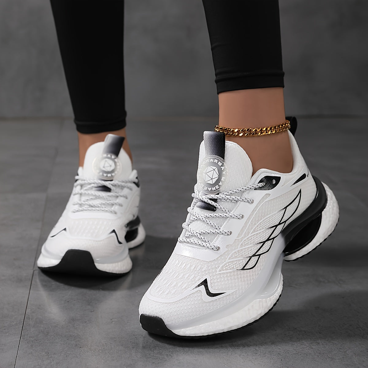 Women's Breathable Mesh Platform Sneakers - Casual Lace-Up Outdoor Shoes, Comfortable Low Top Running Shoes, Plus Size
