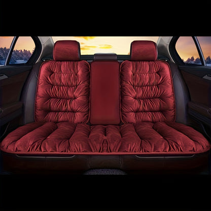 Thickened Winter Car Rear Seat Cushion – Warm Plush Cushion for 5-Seater Cars with Backrest, Single Chair Cushion