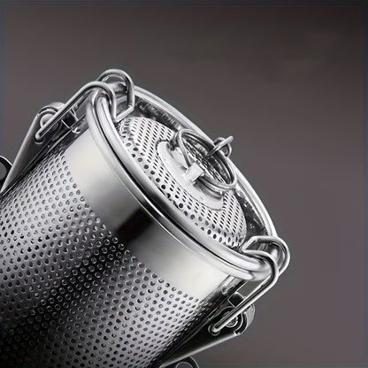Stainless Steel Spice Infuser – Reusable Fine Mesh Strainer with Extended Chain for Loose Tea, Herbs and Seasonings – Ideal for Cooking, Brewing, and Kitchen Use