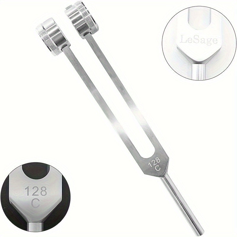 128Hz Medical-Grade Tuning Forks - Dual-Purpose Ear Cleaner and Vibration Tool | Large Ergonomic Design with Bell Clips for Soothing Ear Massage