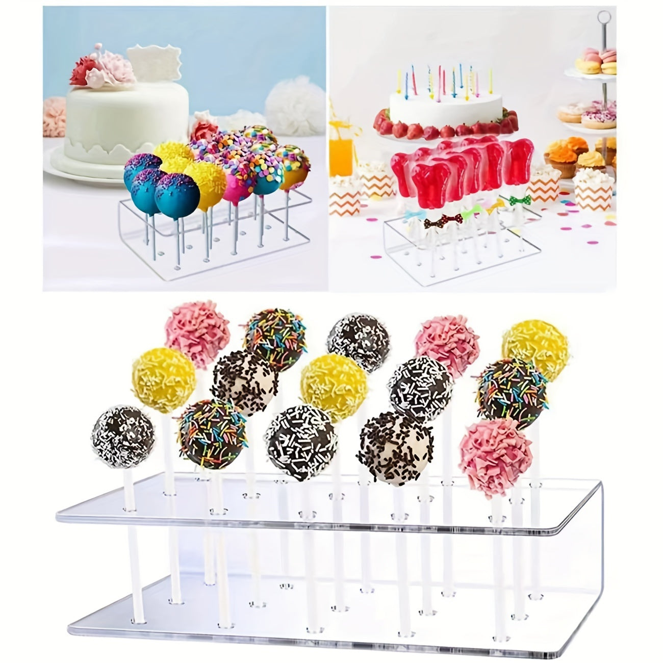 Acrylic Lollipop Display Stand - 15/20 Hole Candy Display Rack, Supermarket Candy Decoration Bracket