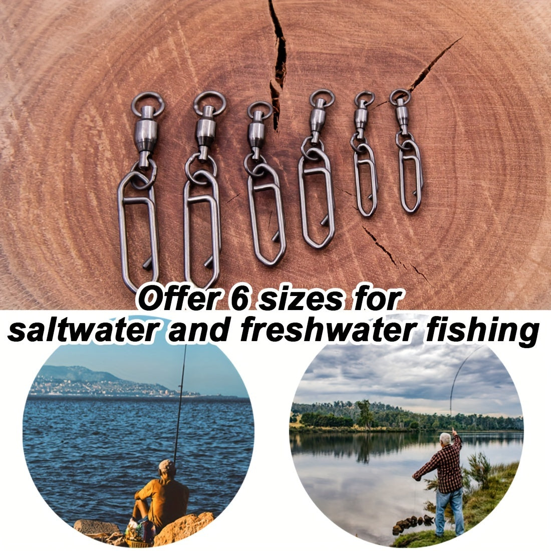25pcs Premium Durable Sea Fishing Lure Connector Kit – Heavy-Duty Fishing Snap Swivel with Ball Bearing & Safety Snap – Essential Fishing Accessories for Anglers