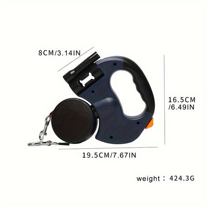360° Rotating 2 in 1 Pet Leash - Stretchable, Easy to Control, Comfortable Grip for Walking Dogs