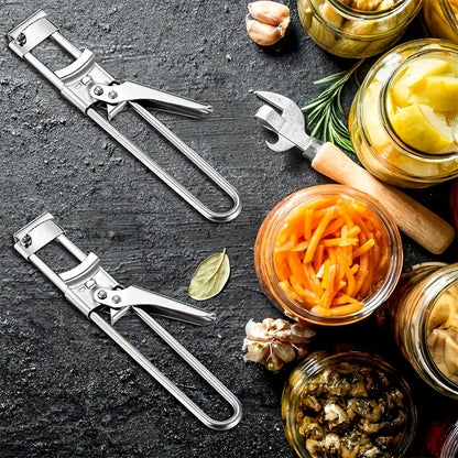 Adjustable Jar and Lid Opener - Stainless Steel Manual Can Opener with Easy Grip, Ideal for Weak Hands and Home Use
