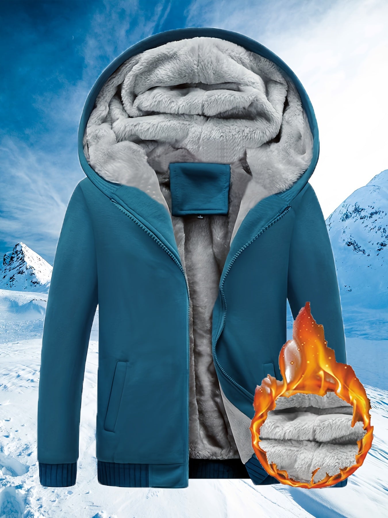 Winter Warm Fleece Zipper Hooded Jacket – Color Block Casual Hoodie – Women's Clothing