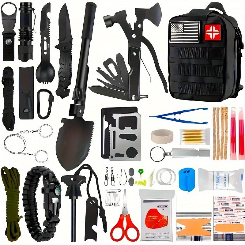 142 in 1 Multipurpose Tool Box – First Aid Kit for Emergency Survival, Outdoor Camping, Climbing, Boating, Gardening, Ultimate Gift for Fathers and Husbands