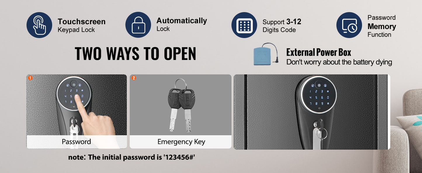 SucceBuy 3-8 Gun Safe – Digital Keypad Lock Cabinet with Removable Shelf for Rifles & Pistols