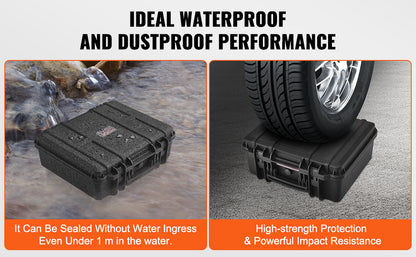 VEVOR Hard Pistol Case — Waterproof Dustproof Lockable Gun Case with Pre-Cut PU Foam for 1/2/5/6 Pistols