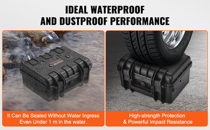VEVOR Hard Pistol Case — Waterproof Dustproof Lockable Gun Case with Pre-Cut PU Foam for 1/2/5/6 Pistols