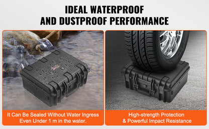 VEVOR Hard Pistol Case — Waterproof Dustproof Lockable Gun Case with Pre-Cut PU Foam for 1/2/5/6 Pistols