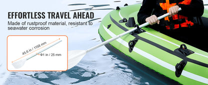 VEVOR 4-Person Inflatable Fishing Boat – Durable PVC Raft Kayak with 45.6" Aluminum Oars & High-Output Pump