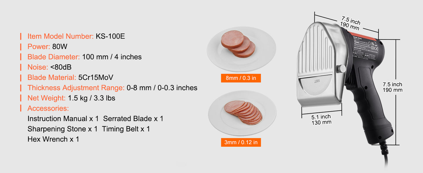 SucceBuy Electric Shawarma Knife – Professional Turkish Kebab Gyro Cutter Stainless Steel Doner Meat Slicer